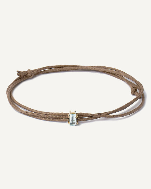 Pulseira Cord Trio Água-Marinha em Ouro 18K