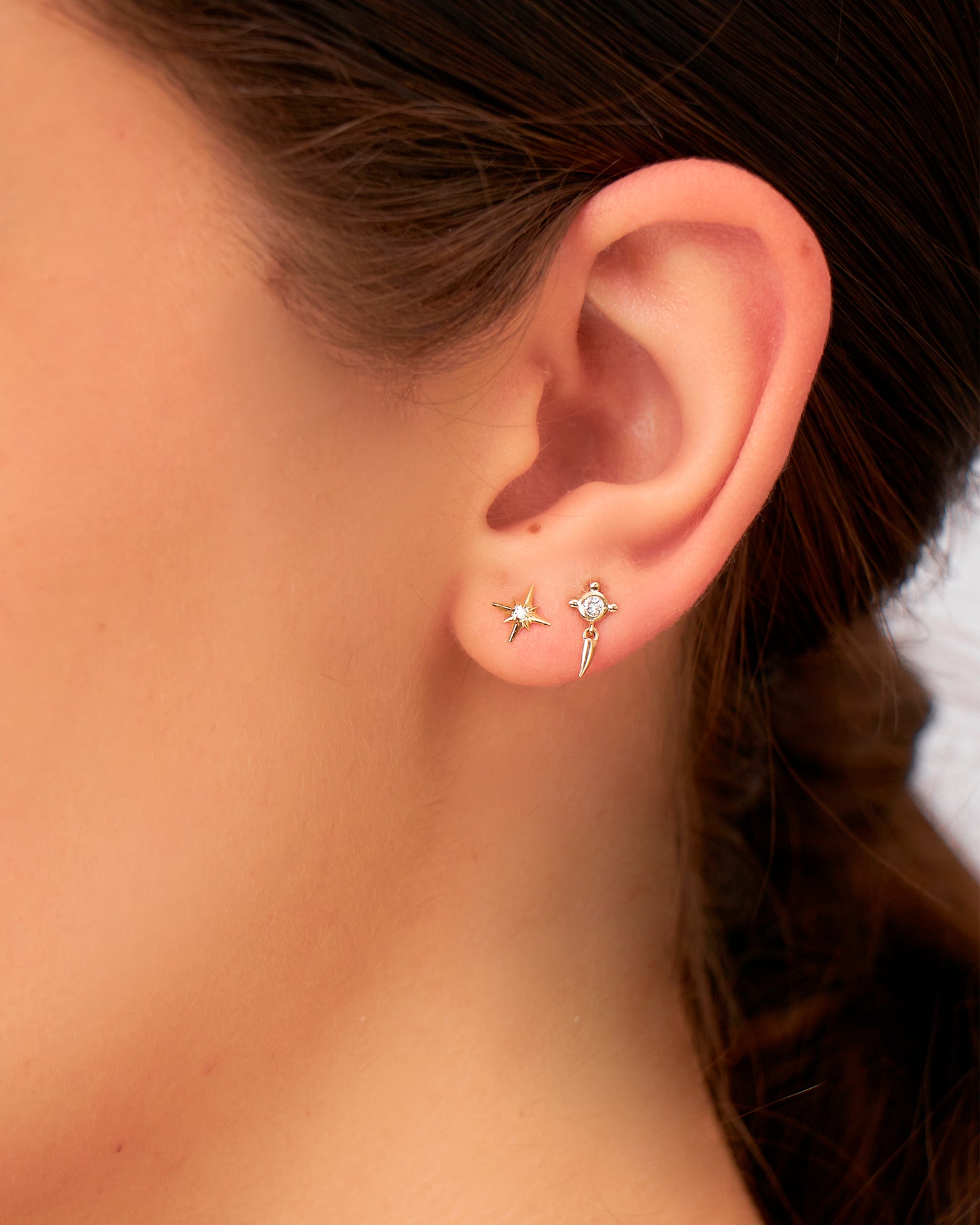 Brinco Fortuna Unitário em Ouro 18K e Diamante