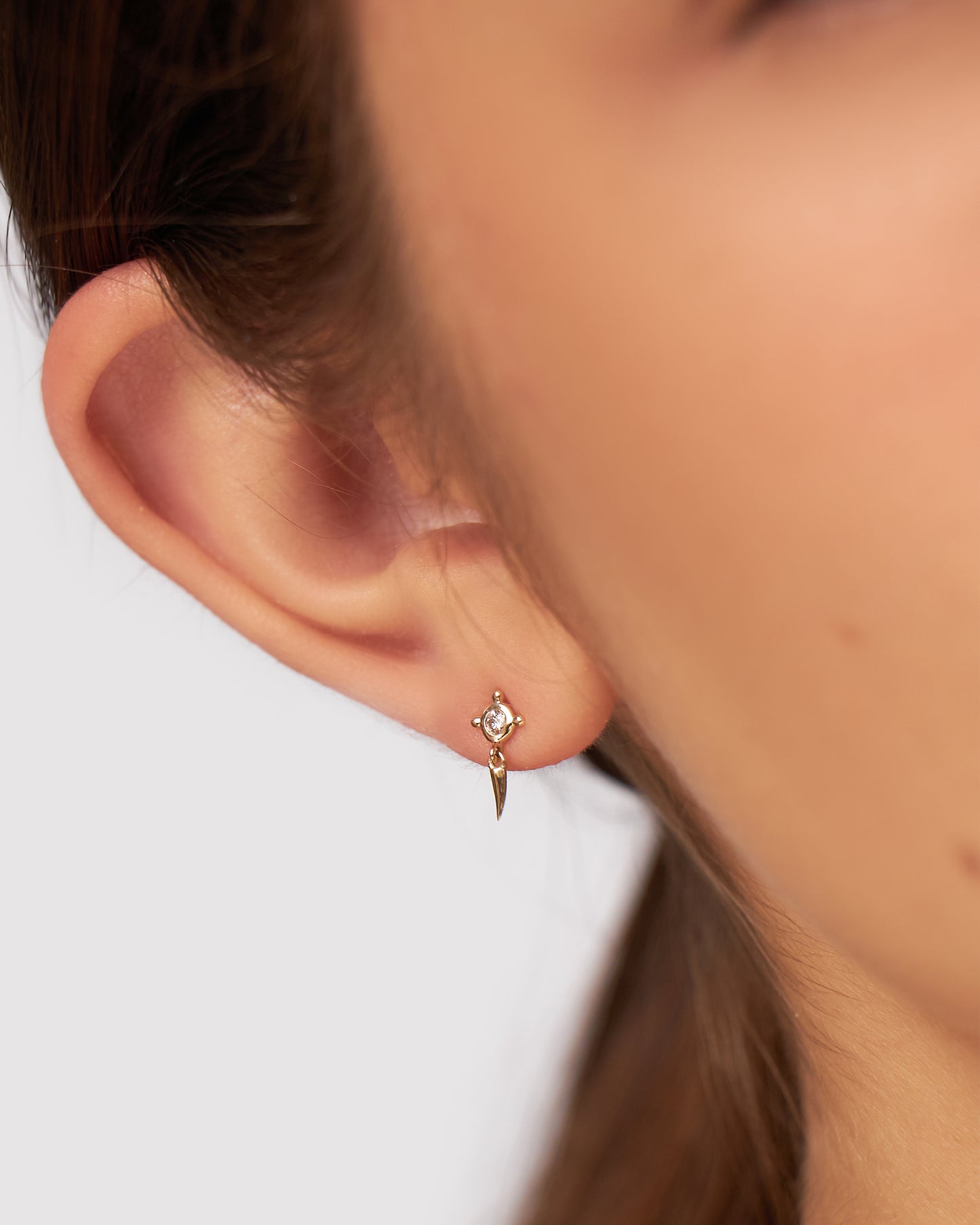 Brinco Fortuna Unitário em Ouro 18K e Diamante