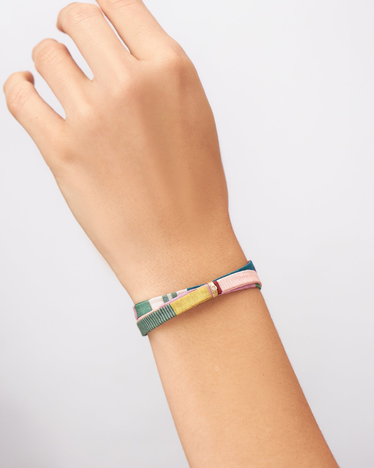 Pulseira Cotton Listras em Ouro 18K e Diamante