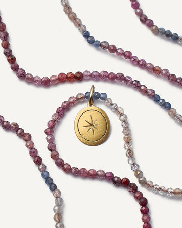 Colar Longo Sorte Rubis em Ouro 18K