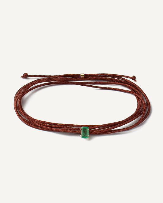 Pulseira Cord Esmeralda em Ouro 18K