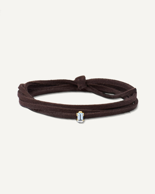 Pulseira Cord Água-Marinha em Ouro 18K