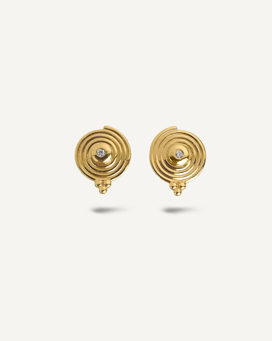 Brinco Stud Telescope em Ouro 18K e Diamante