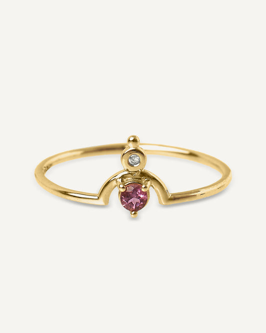 Anel Aris Rubelita em Ouro 18K