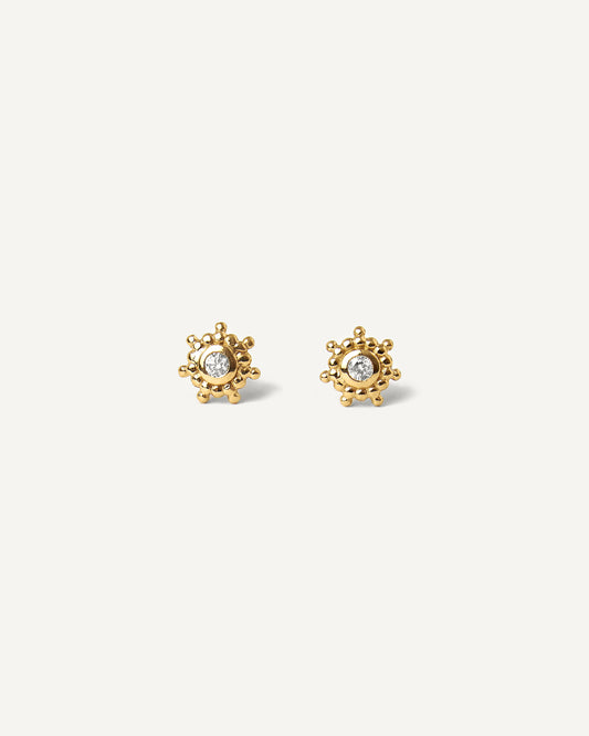 Stud Apolo em Ouro 18K e Diamante