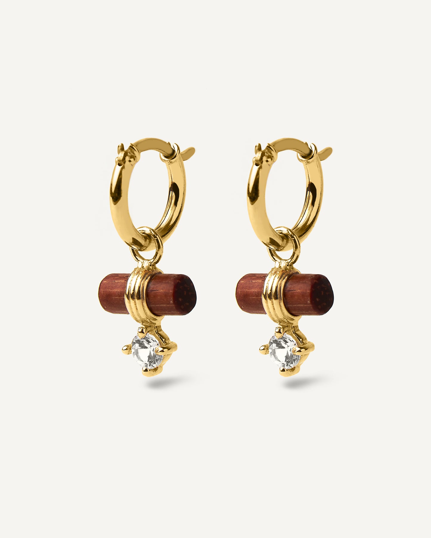 Argola Milos em Ouro 18K e Madeira