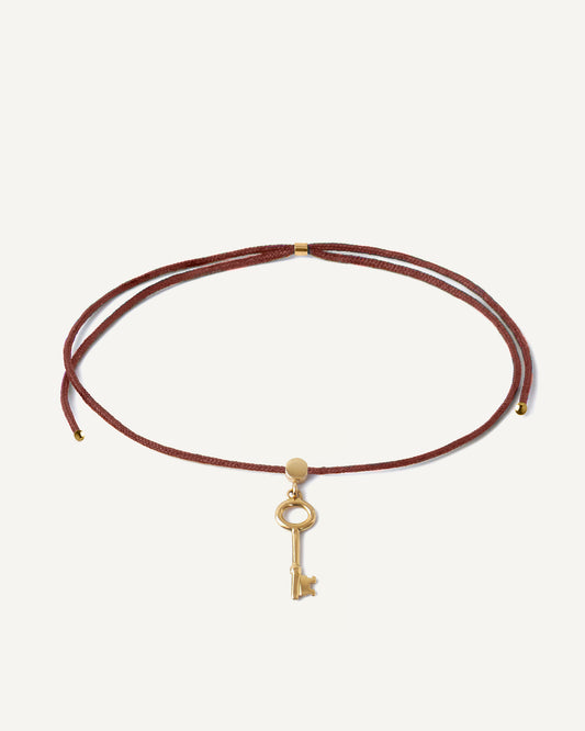 Pulseira Cord Chave em Ouro 18K