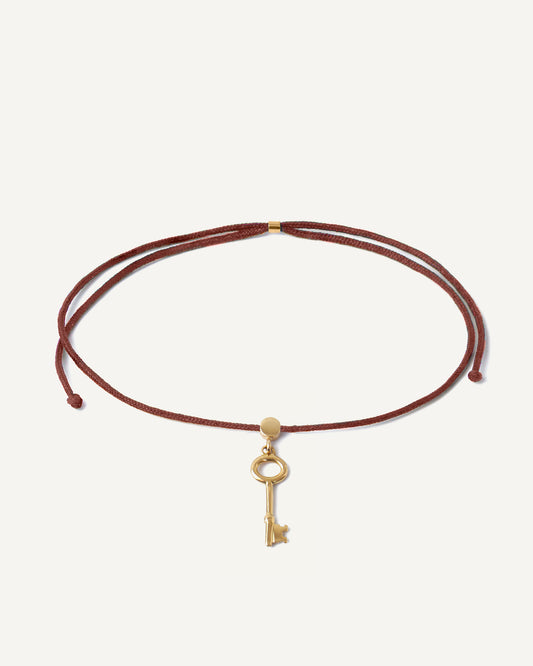 Pulseira Cord Chave em Ouro 18K