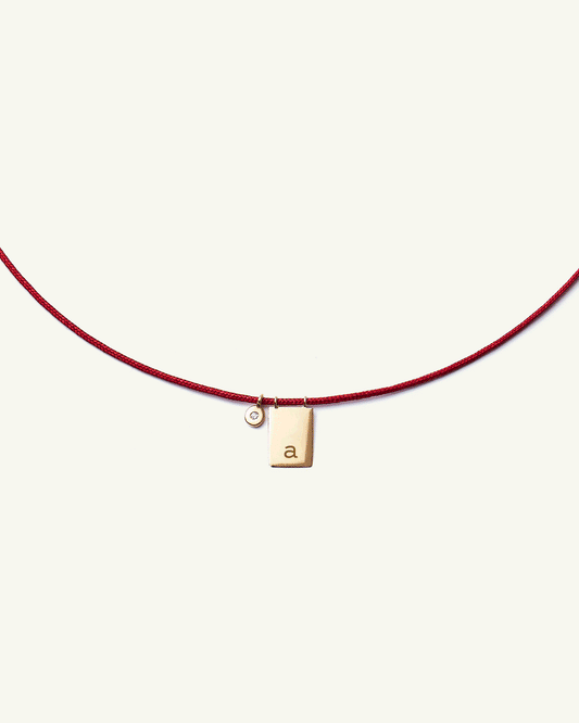 Colar Personalizado Cord Inicial em Ouro 18K e Diamante