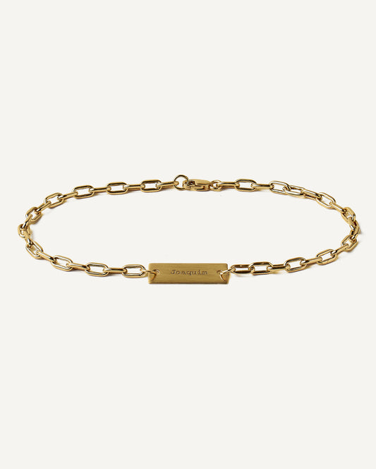 Pulseira Bold Placa Personalizada em Ouro 18K