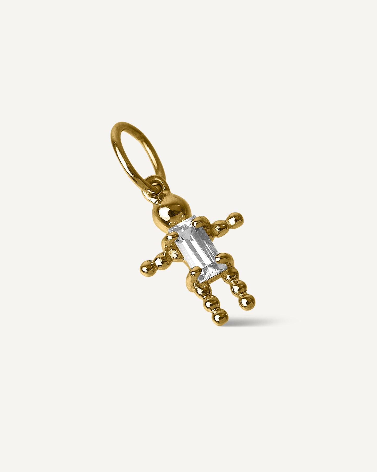 Pingente Baby em Ouro 18K e Safira Branca
