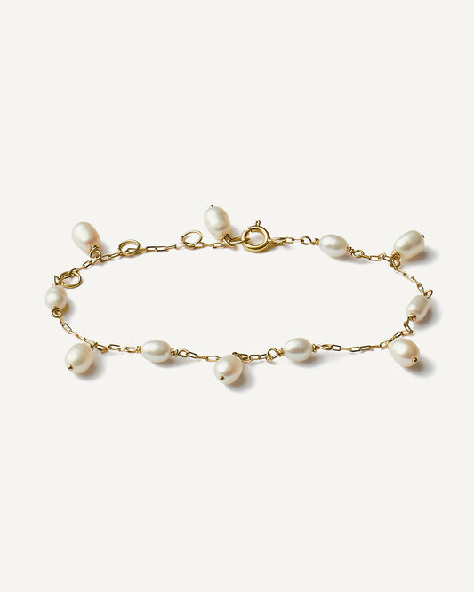 Pulseira Infantil Sal em Ouro 18K e Pérolas