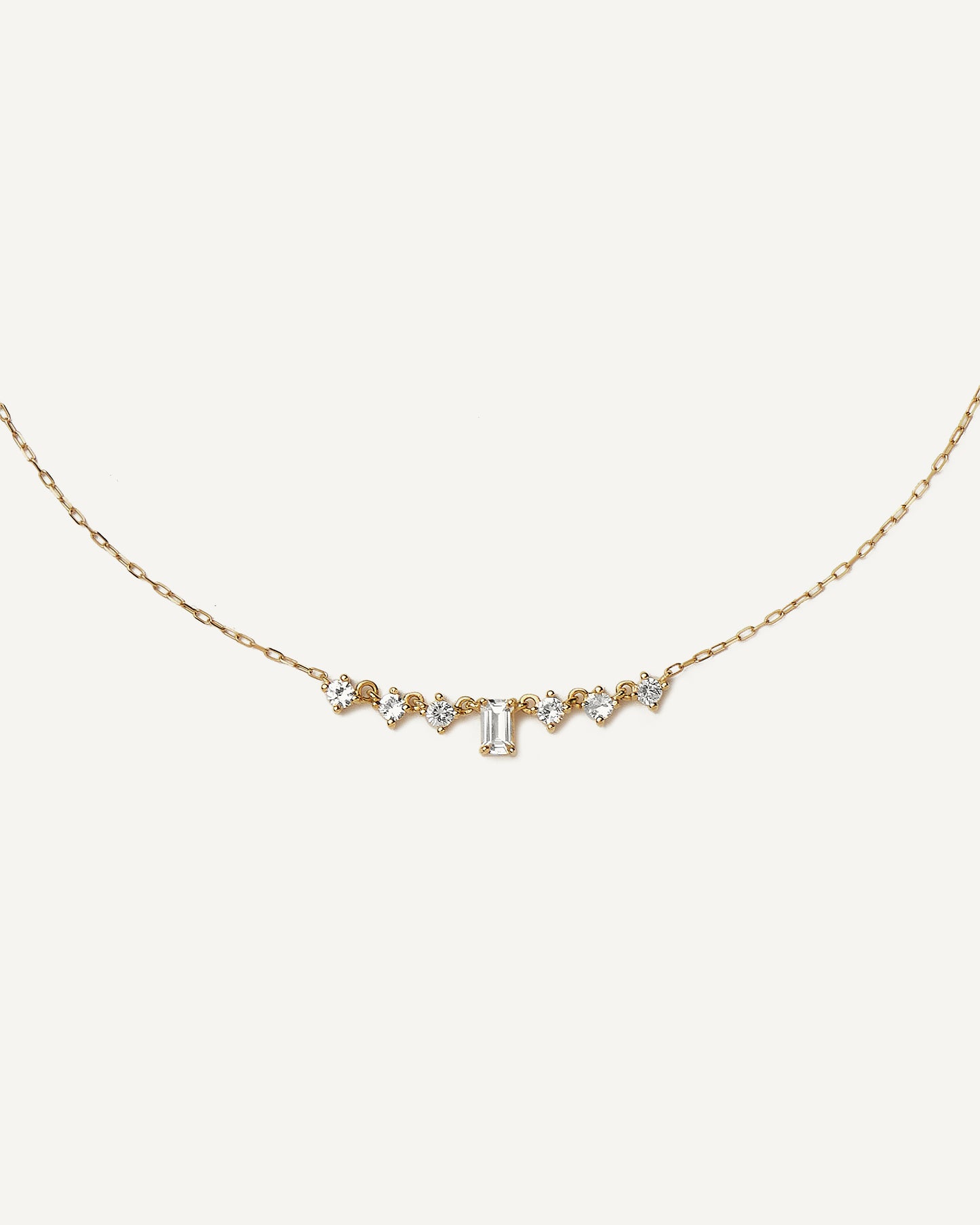 Colar Emma em Ouro 18k e Safiras Brancas