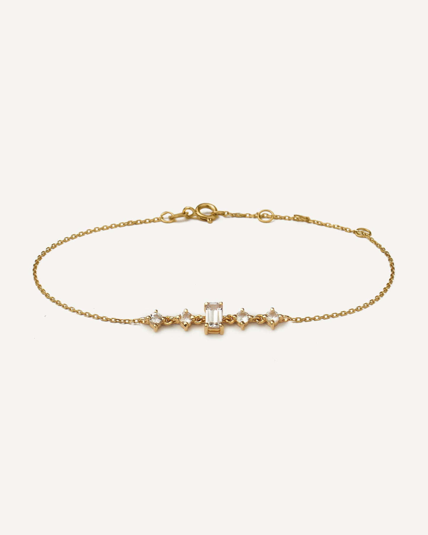 Pulseira Emma em Ouro 18k e Safiras Brancas