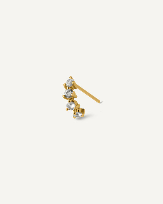 Argola Emma Unitária em Ouro 18K e Safiras Brancas