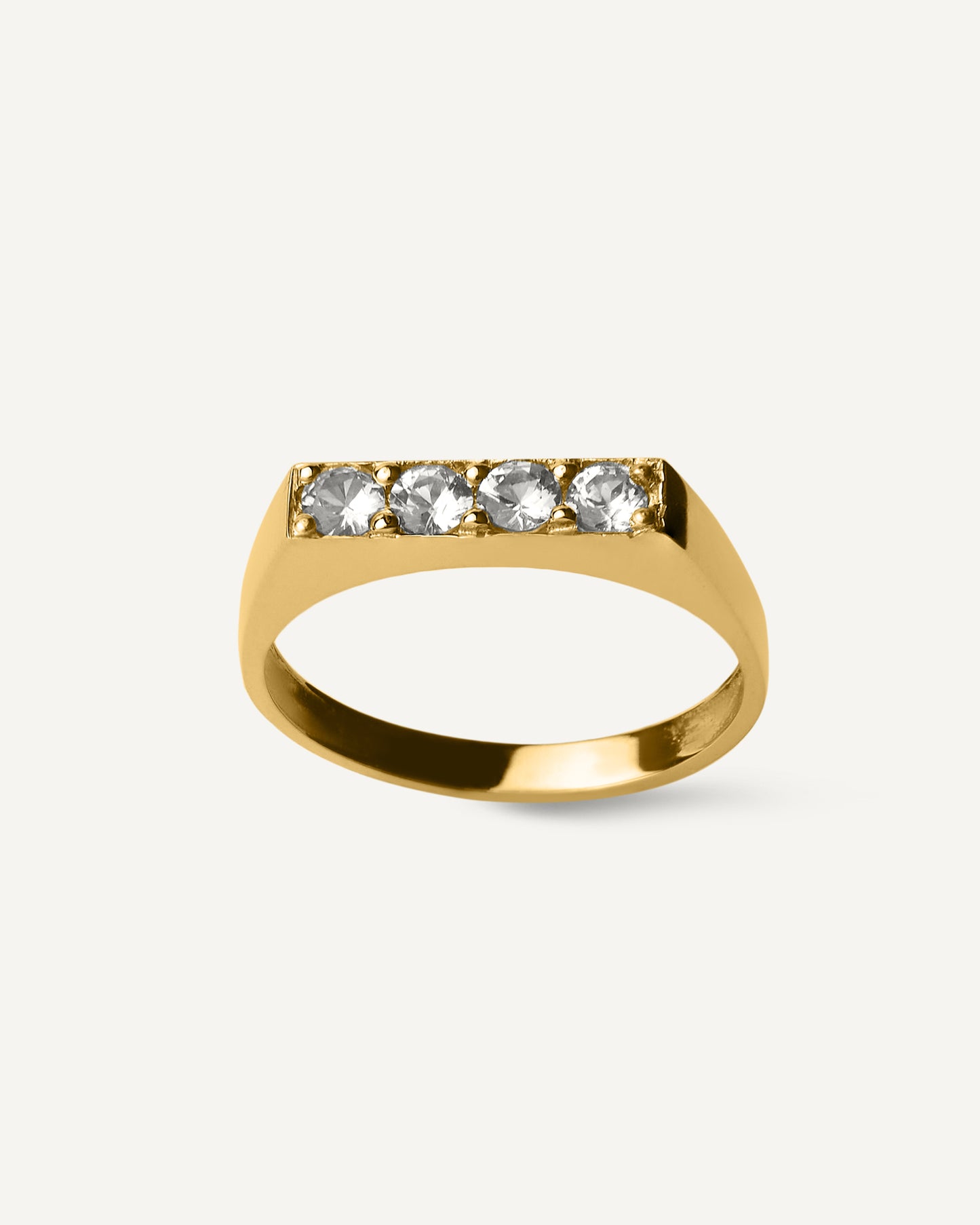 Anel Oli em Ouro 18K e Safiras Brancas