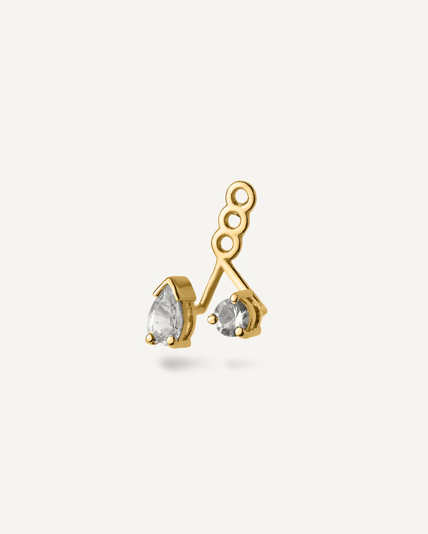 Ear Jacket Unitário Oli em Ouro 18K e Safiras Brancas