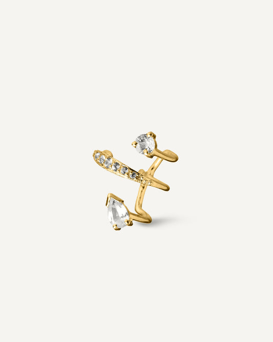 Piercing Donna em Ouro 18K e Safiras Brancas