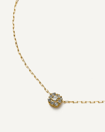 Colar Gloria em Ouro 18k e Safiras Brancas