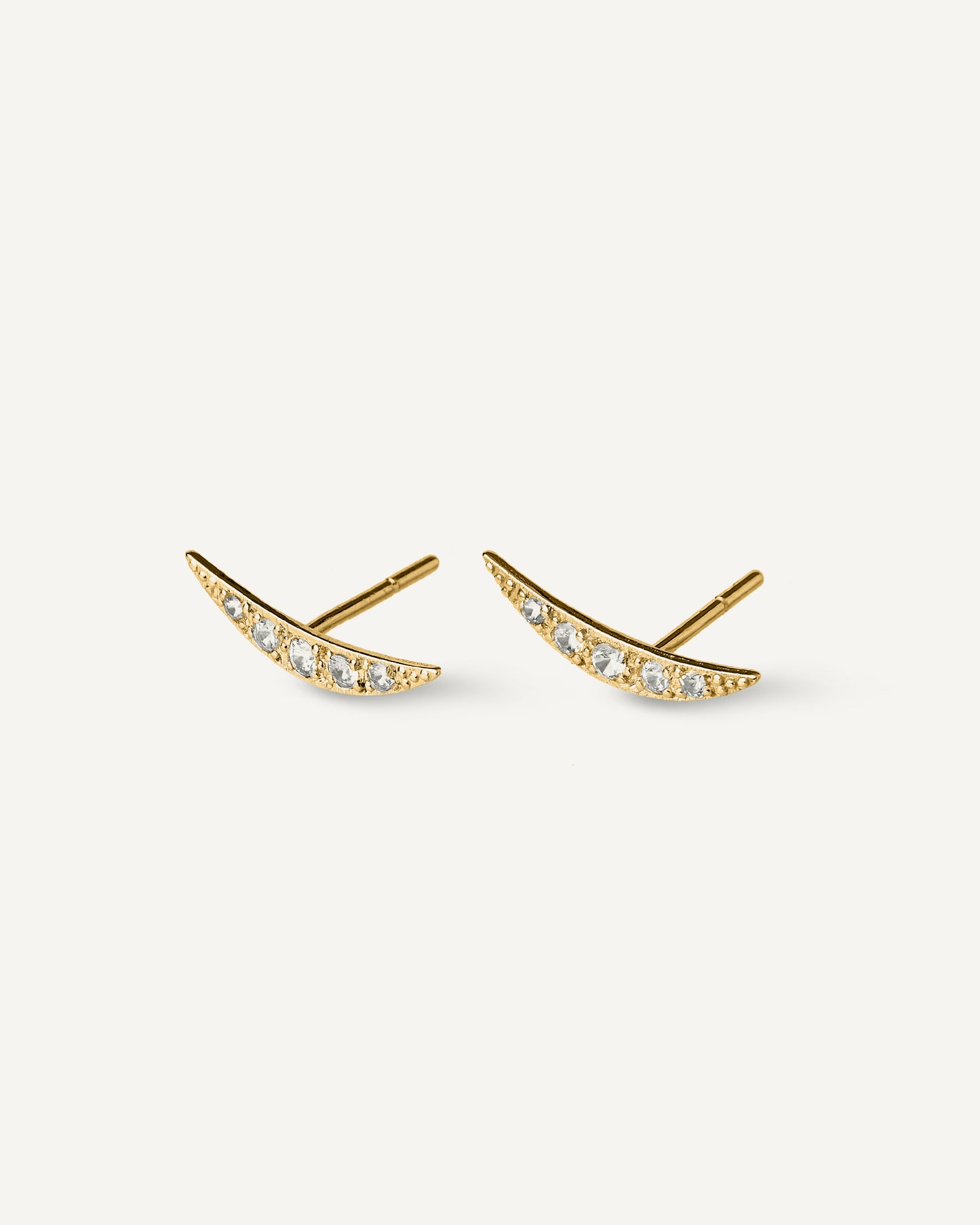 Brinco Earcuff Disco em Ouro 18k e Safiras Brancas