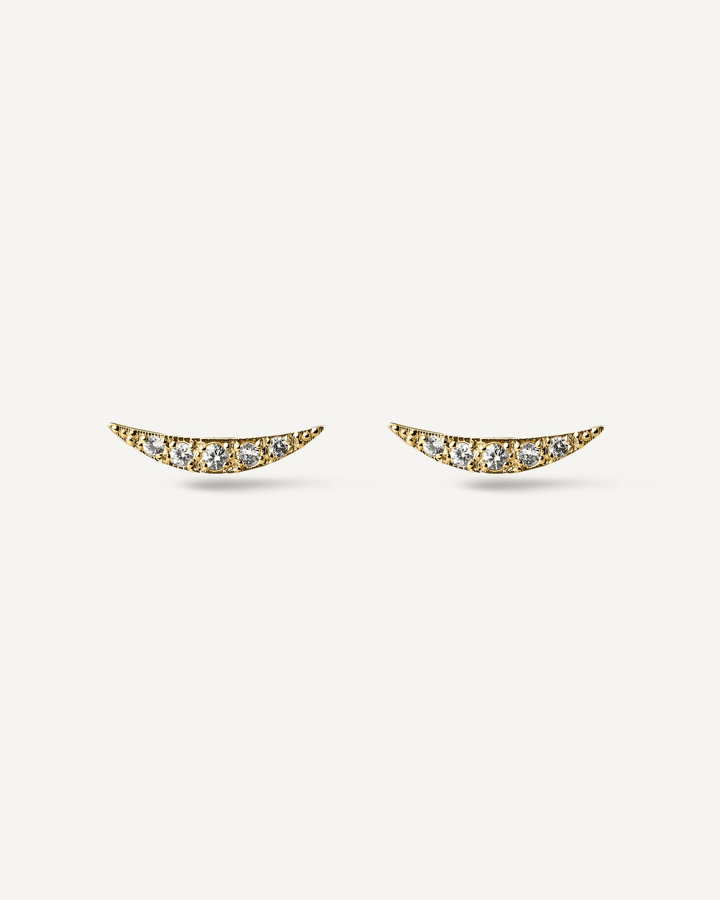 Brinco Earcuff Disco em Ouro 18k e Safiras Brancas