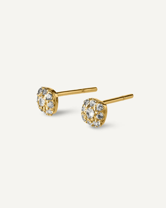 Brinco Gloria em Ouro 18k e Safiras Brancas