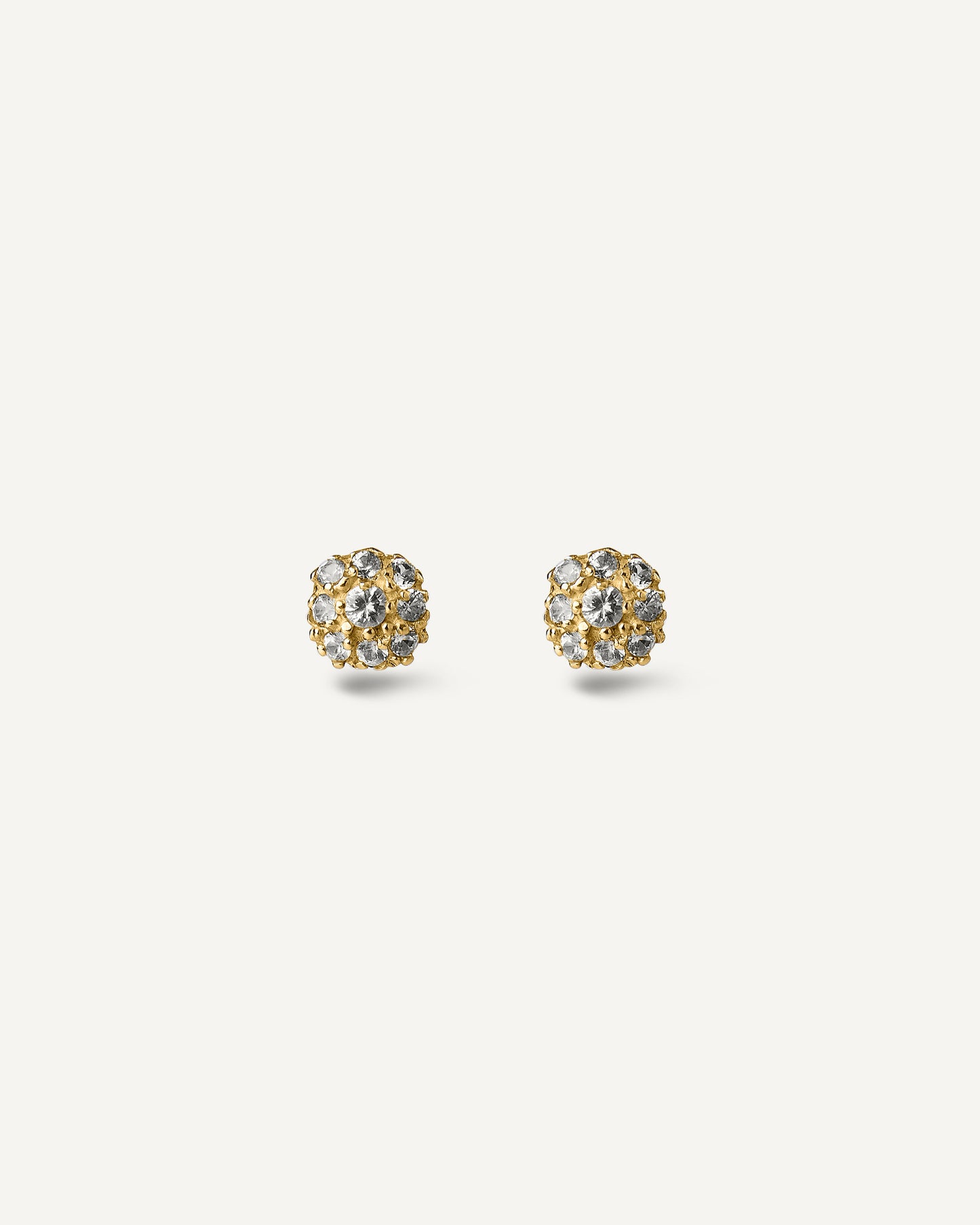 Brinco Gloria em Ouro 18k e Safiras Brancas