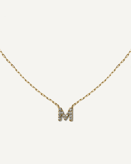 Colar Inicial em Ouro 18K e Diamantes
