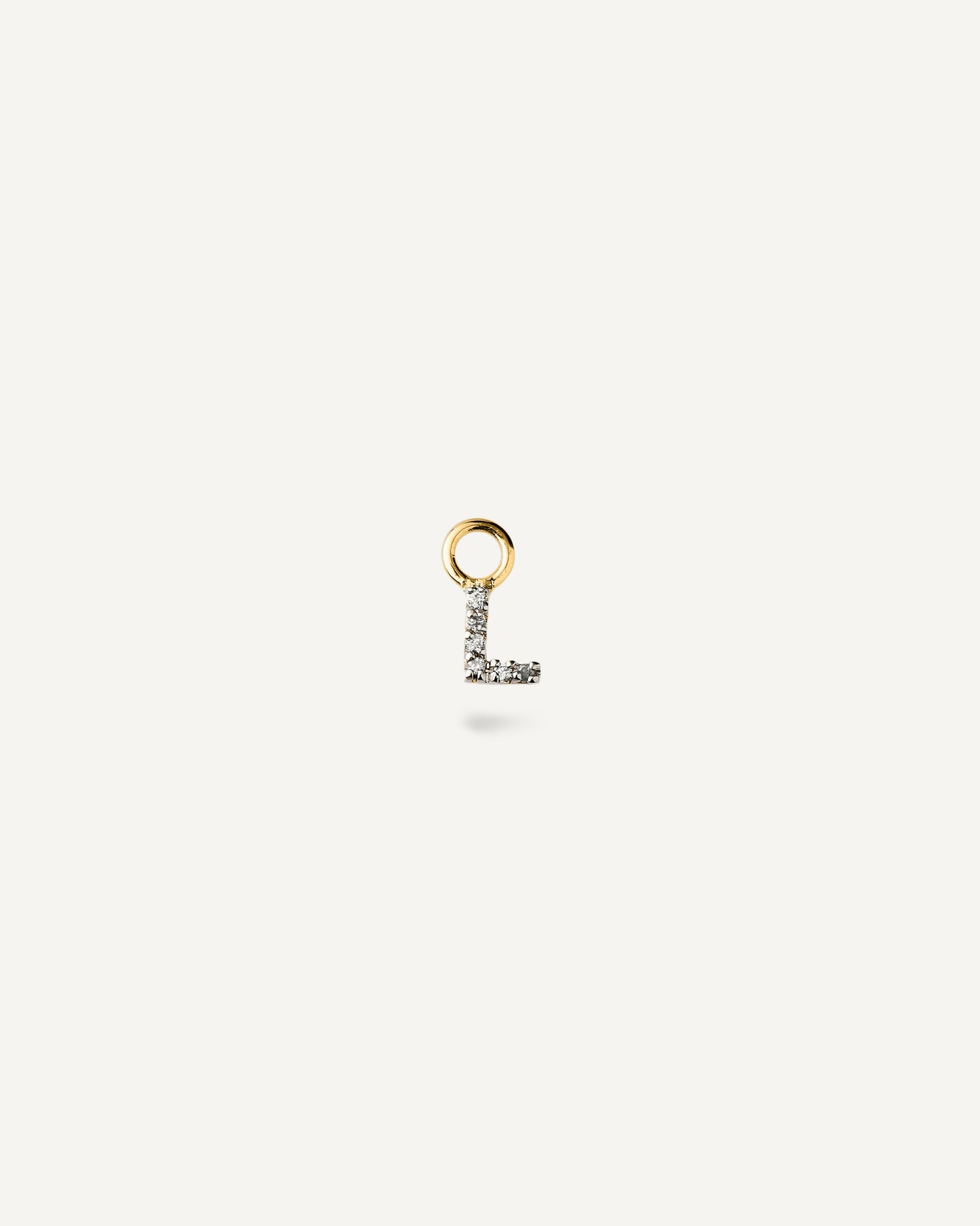 Pingente de Argola Inicial Unitário em Ouro 18K e Diamantes