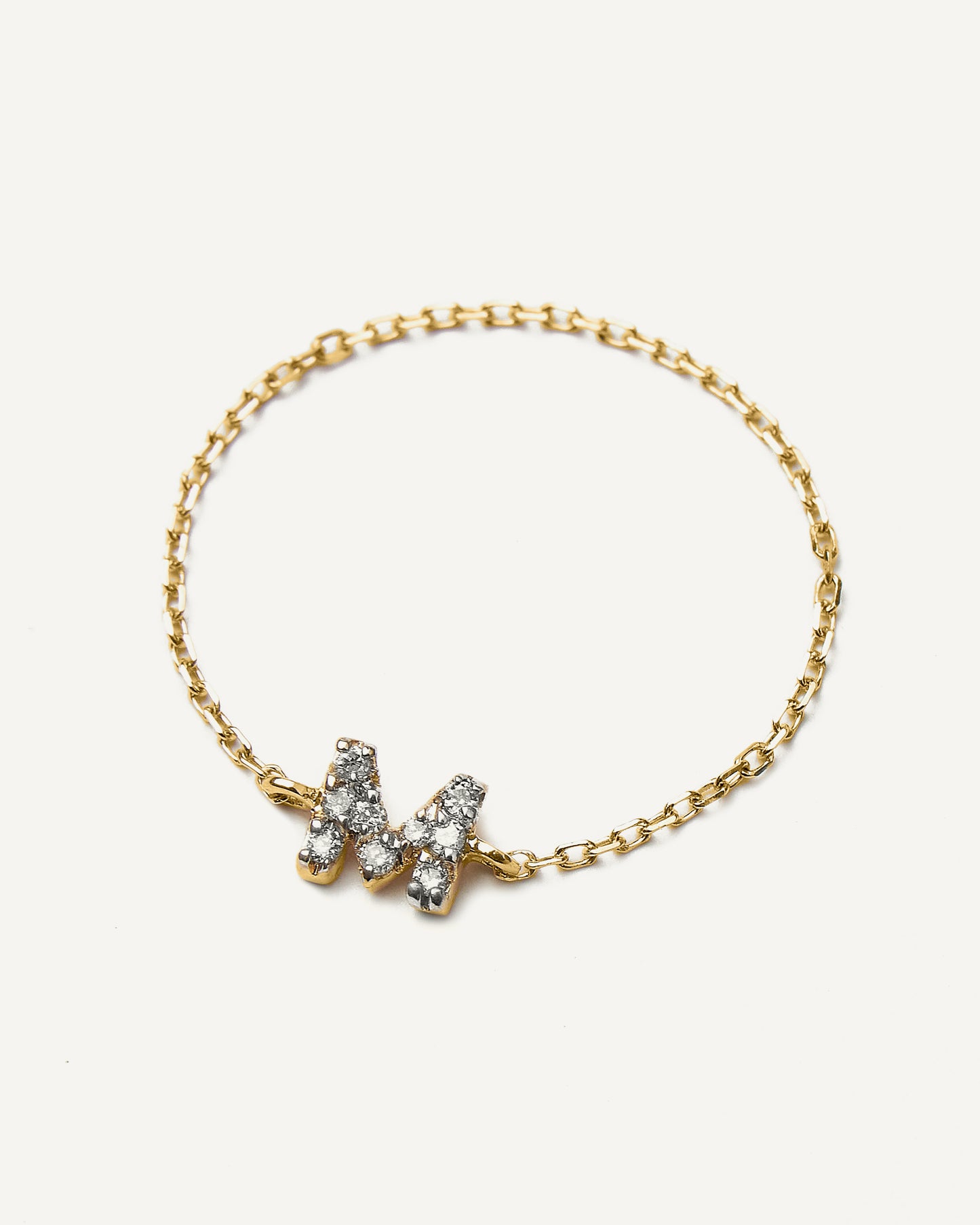 Anel Corrente Inicial em Ouro 18K e Diamantes