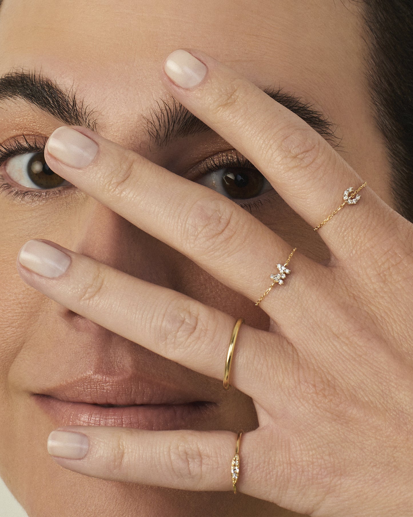 Anel Corrente Inicial em Ouro 18K e Diamantes