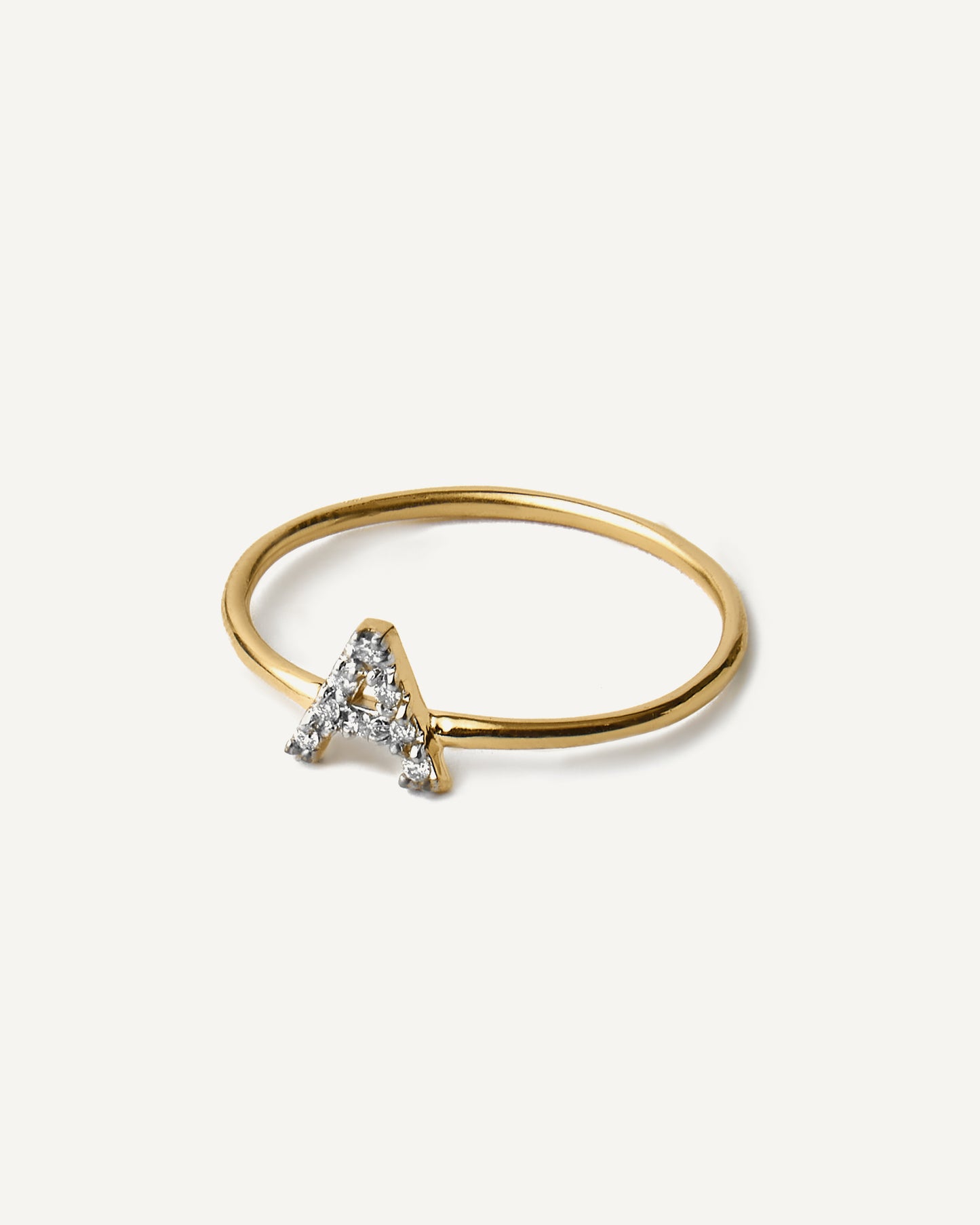 Anel Inicial em Ouro 18K e Diamantes