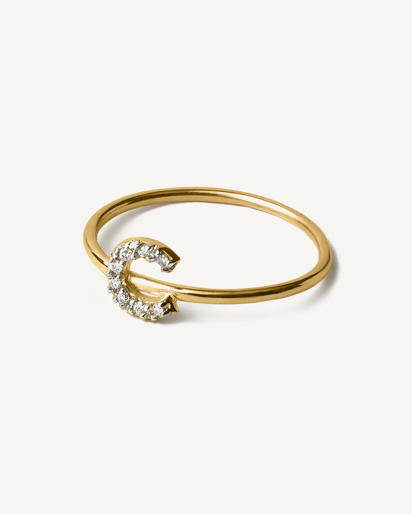 Anel Inicial em Ouro 18K e Diamantes