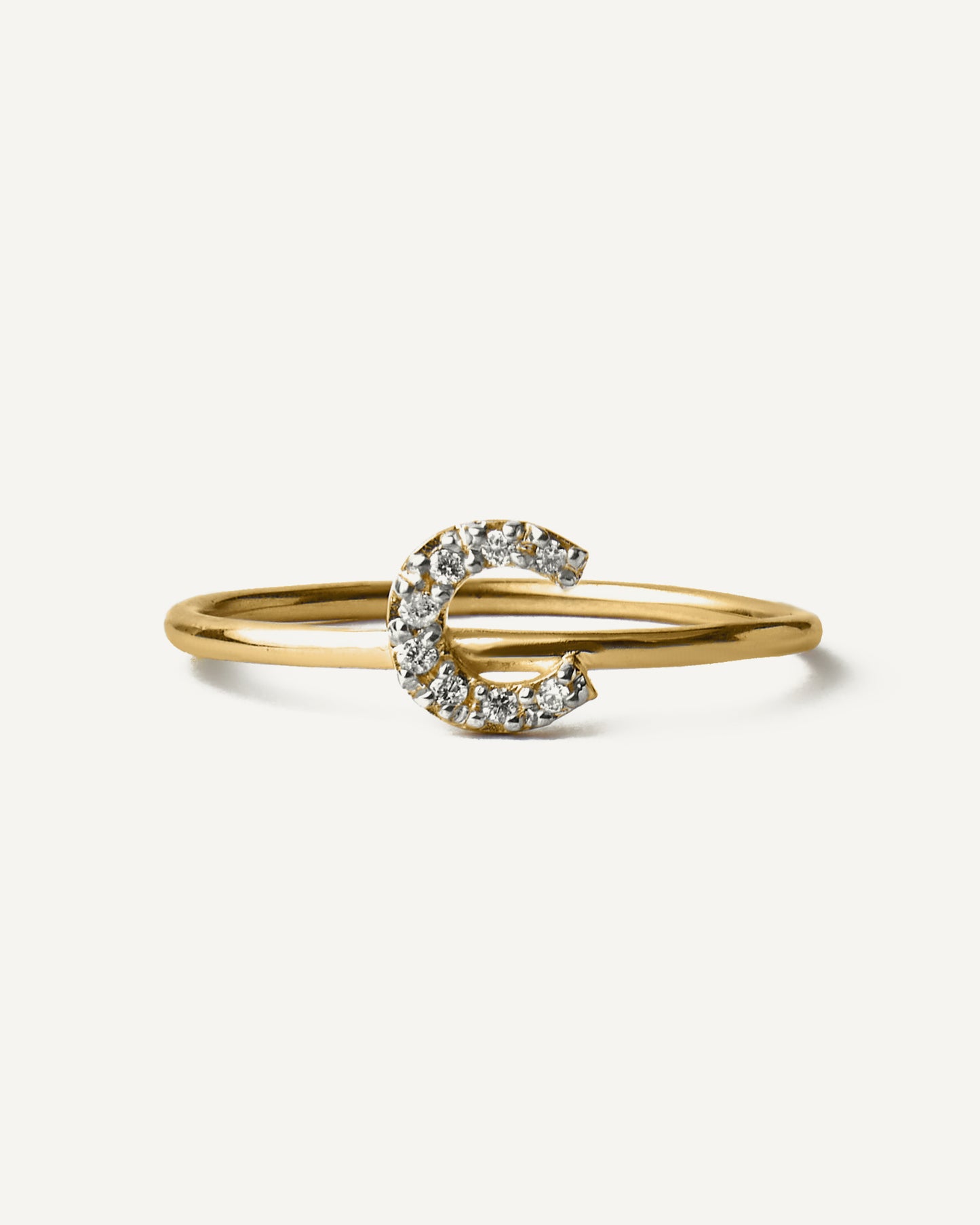 Anel Inicial em Ouro 18K e Diamantes