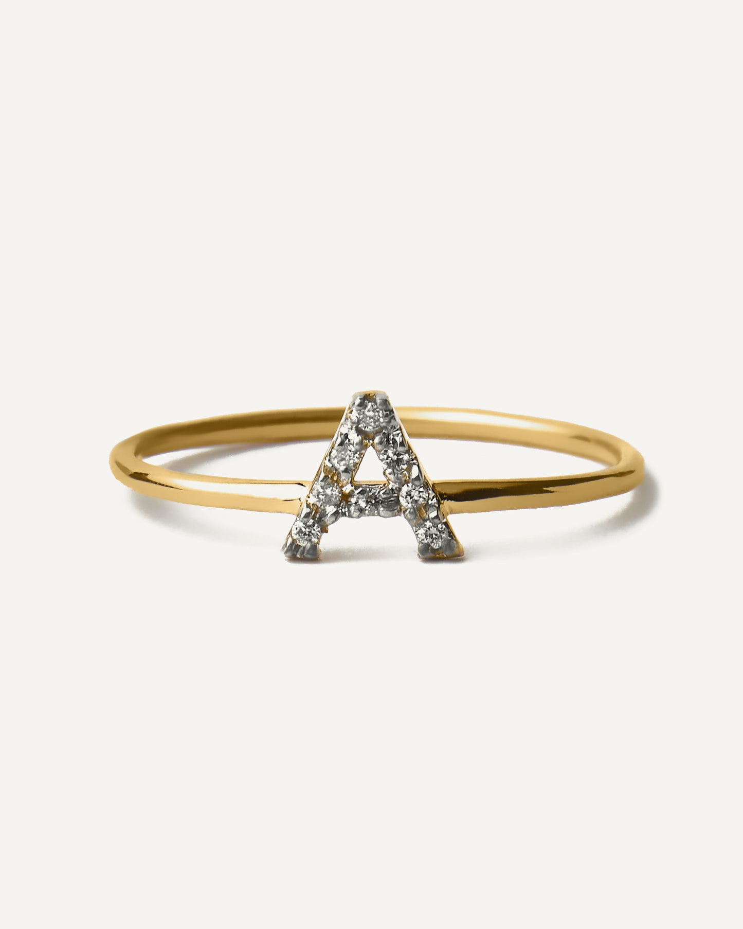 Anel Inicial em Ouro 18K e Diamantes