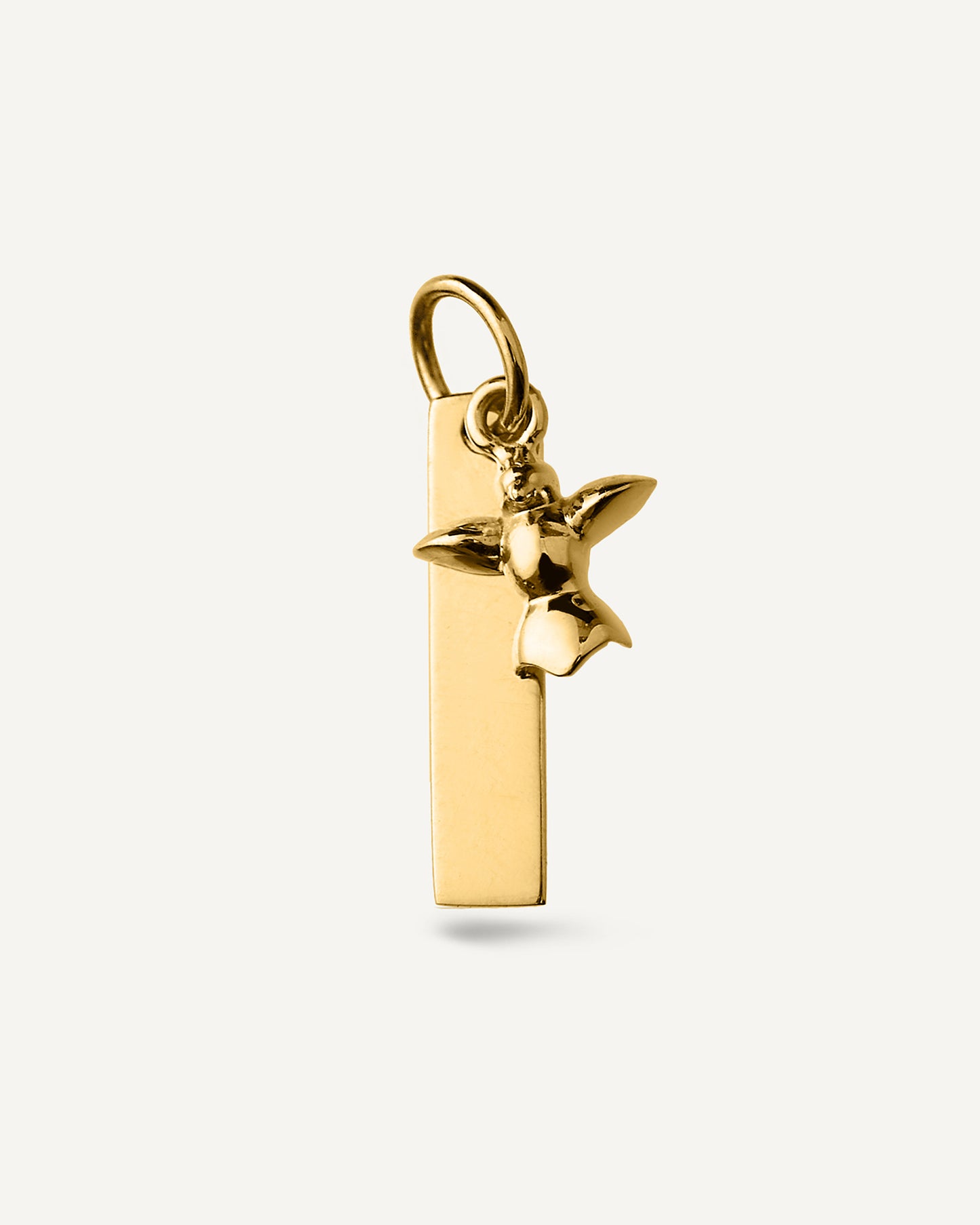 Pingente Placa Inicial Espirito Santo em Ouro 18K
