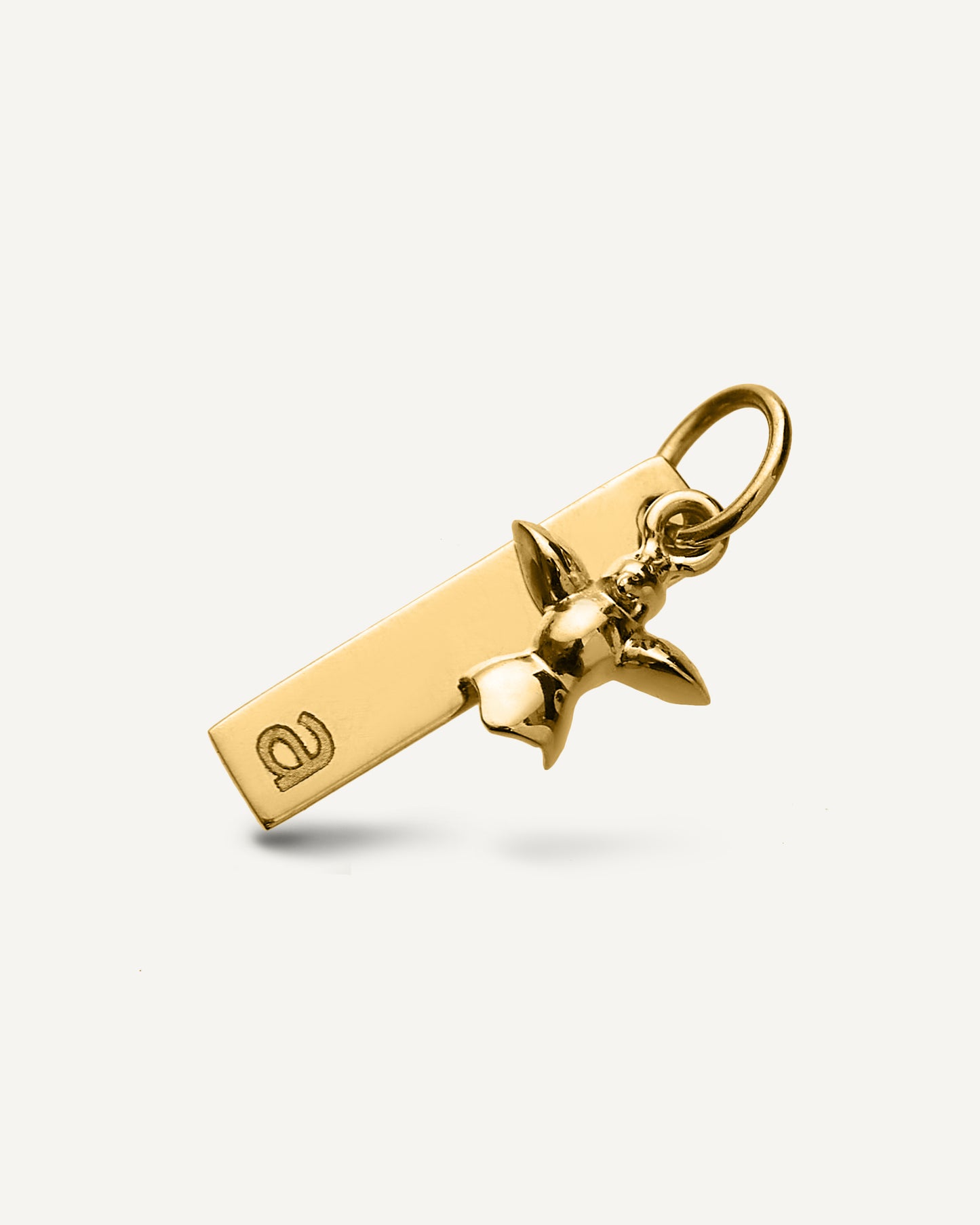 Pingente Placa Inicial Espirito Santo em Ouro 18K