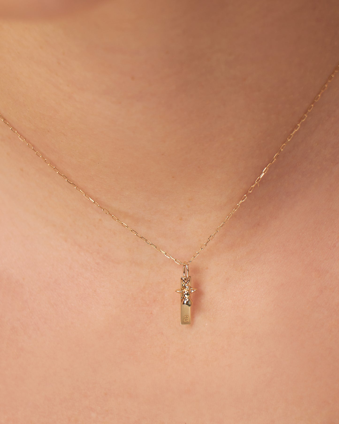 Pingente Placa Inicial Espirito Santo em Ouro 18K