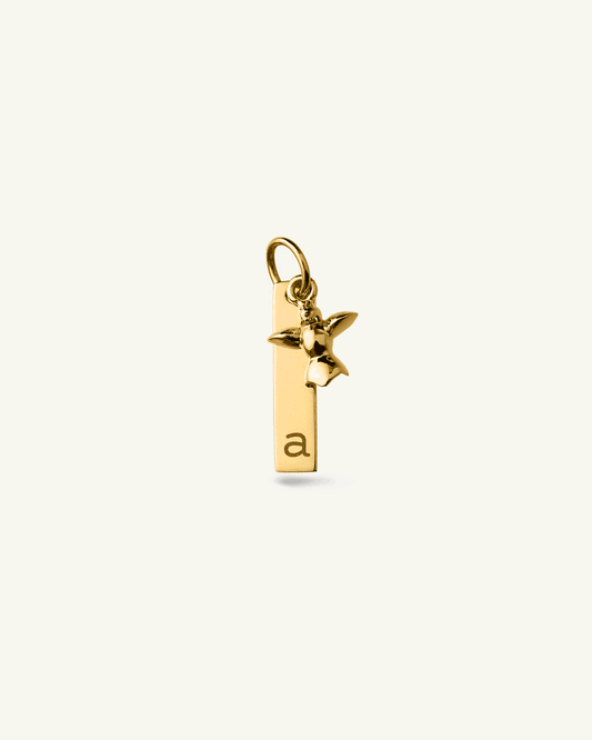 Pingente Placa Inicial Espirito Santo em Ouro 18K