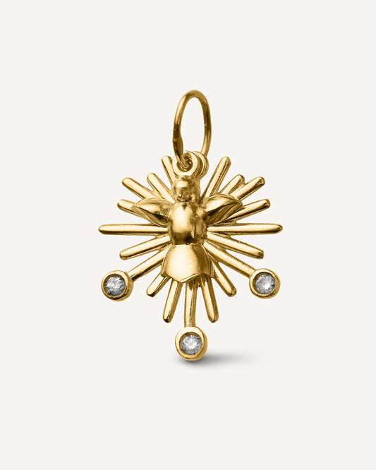 Pingente Sagrado Espirito Santo em Ouro 18K e Diamantes
