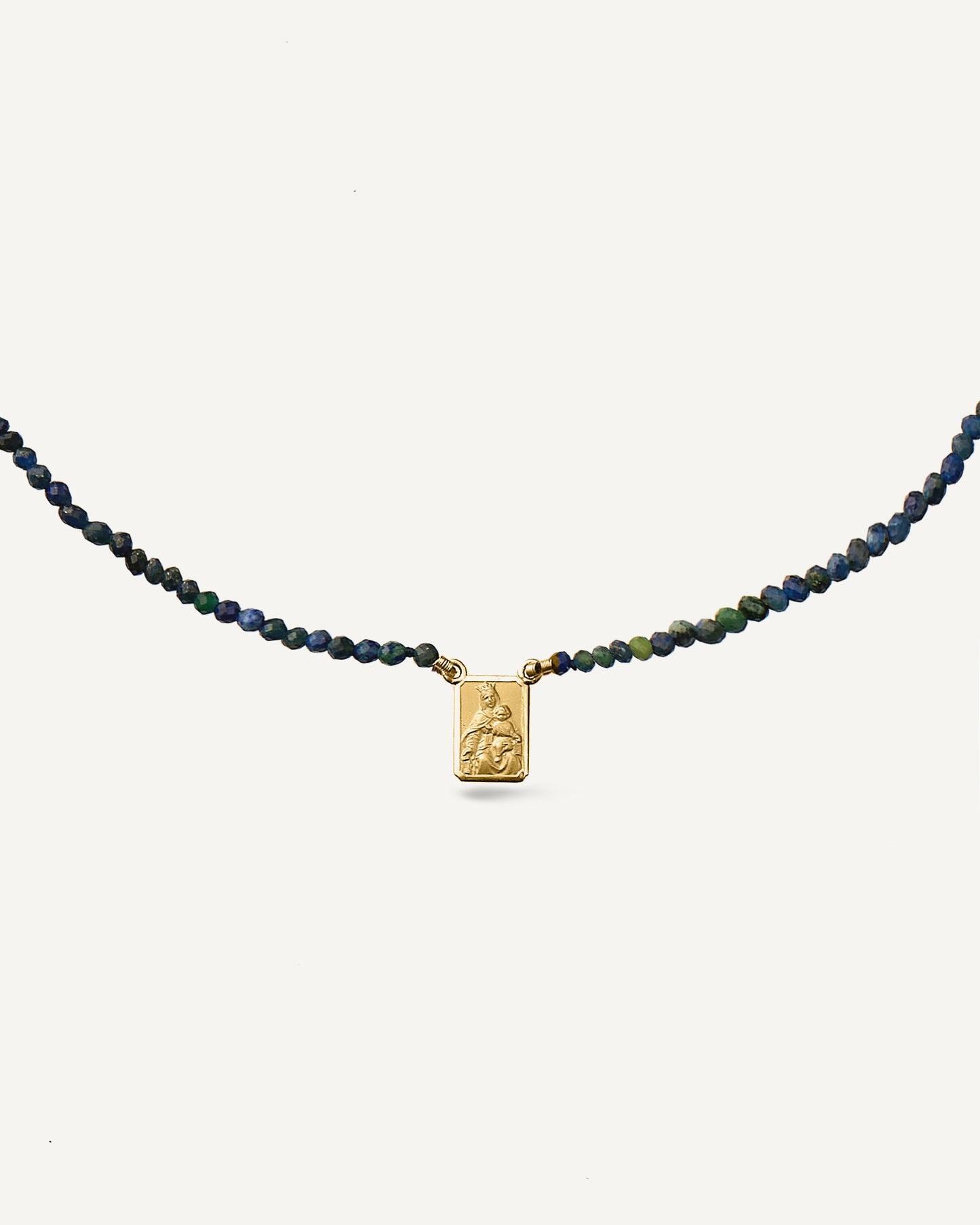 Escapulário Sacré Lápis-Lazúli em Ouro 18K