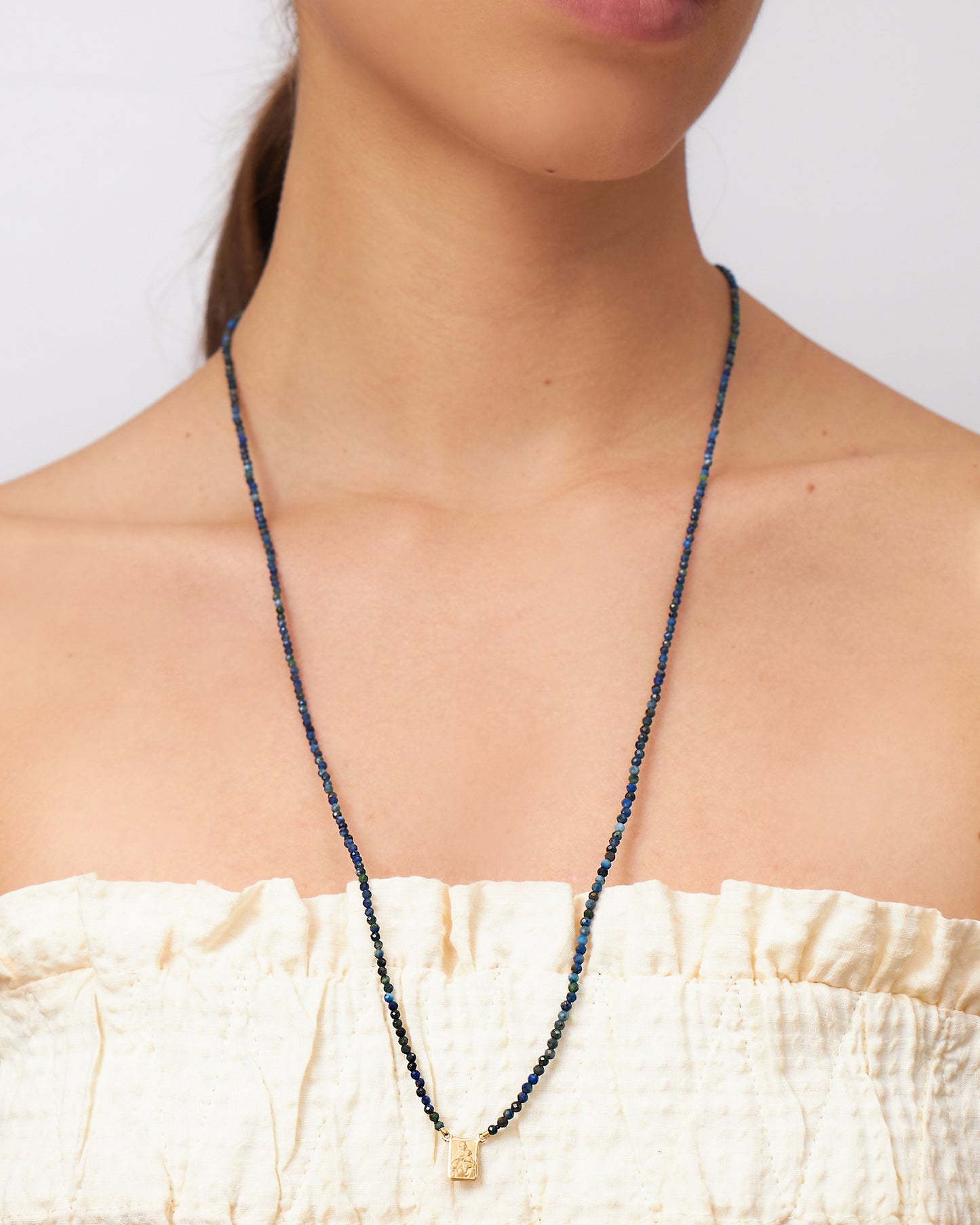 Escapulário Sacré Lápis-Lazúli em Ouro 18K