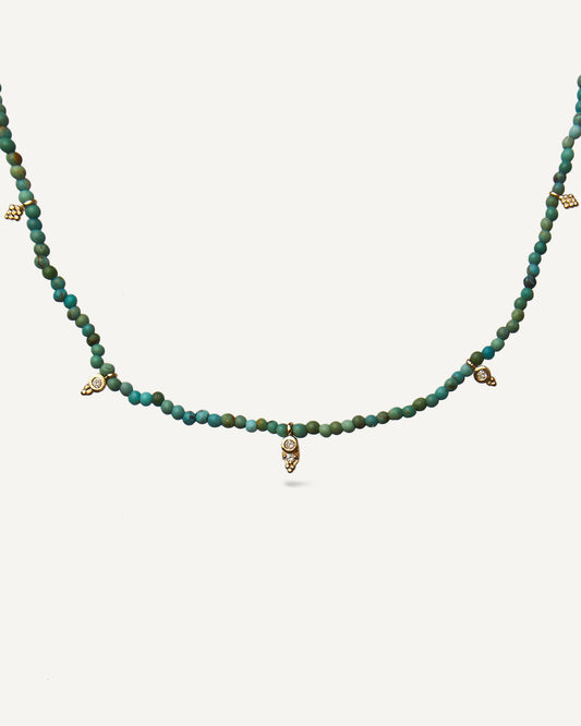 Colar Cleo Turquesas em Ouro 18K