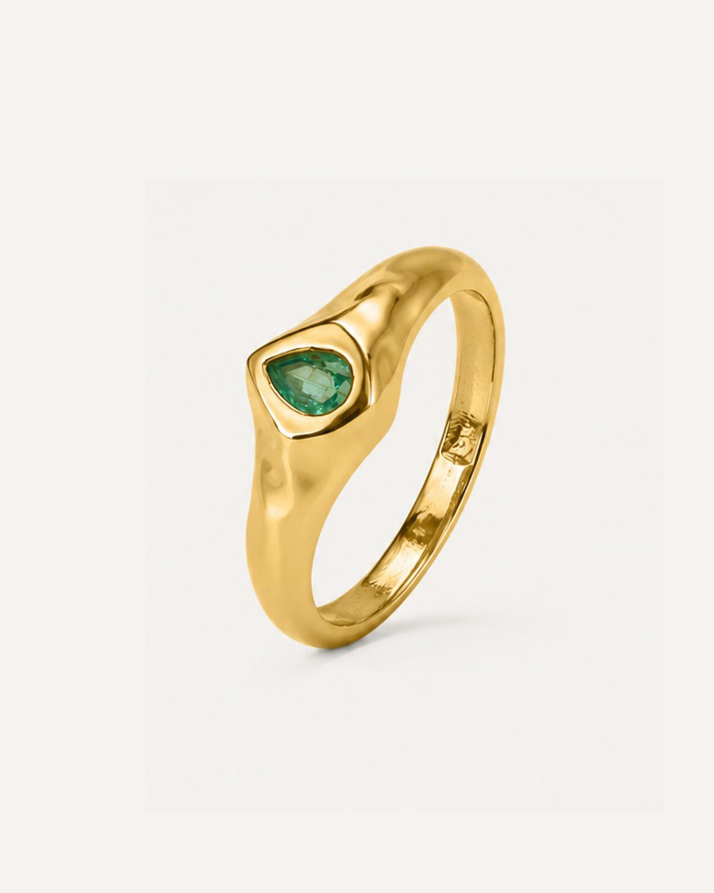 Anel Eleonora em Ouro 18K e Esmeralda Gota