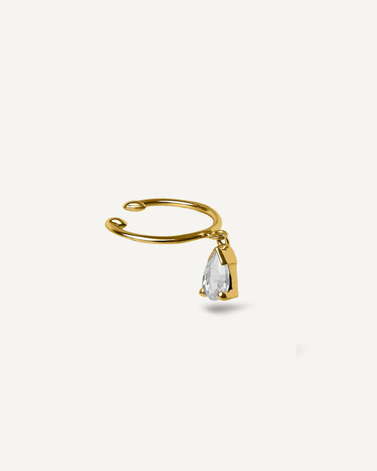 Piercing Ceci em Ouro 18K e Safira Branca