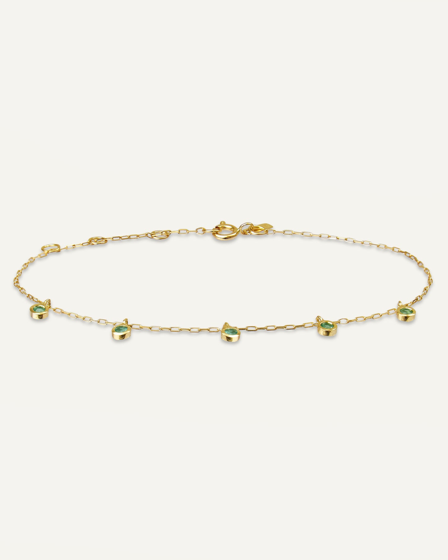 Pulseira Dots em Ouro 18K e Esmeraldas
