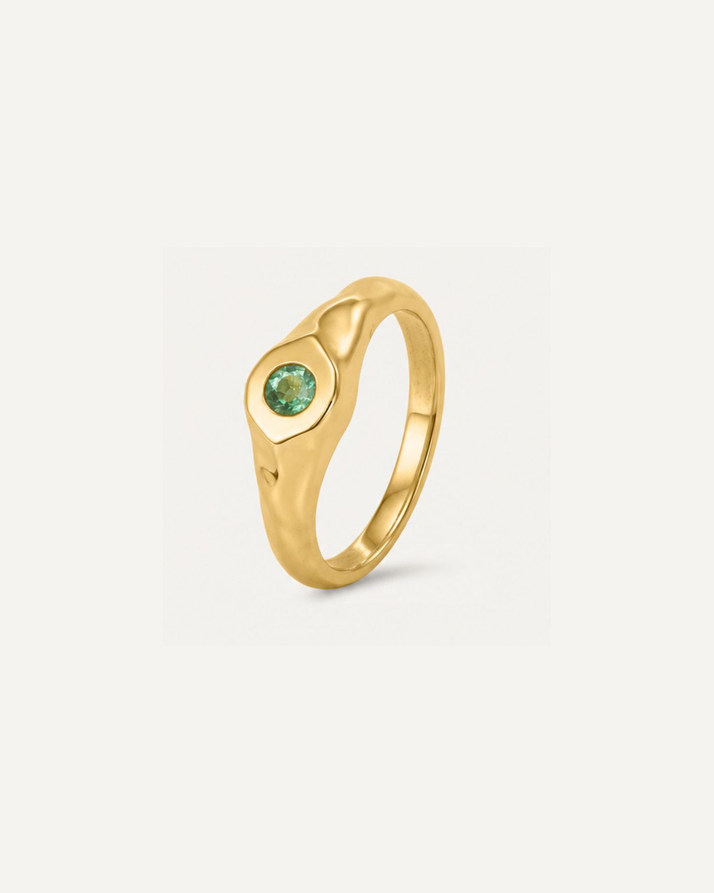 Anel Eleonora Esmeralda em Ouro 18K