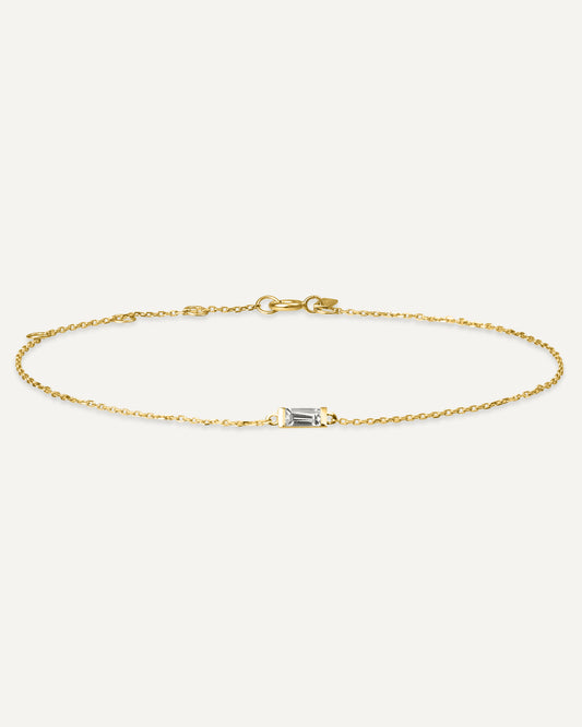 Pulseira Charlotte em Ouro 18K e Safira Branca