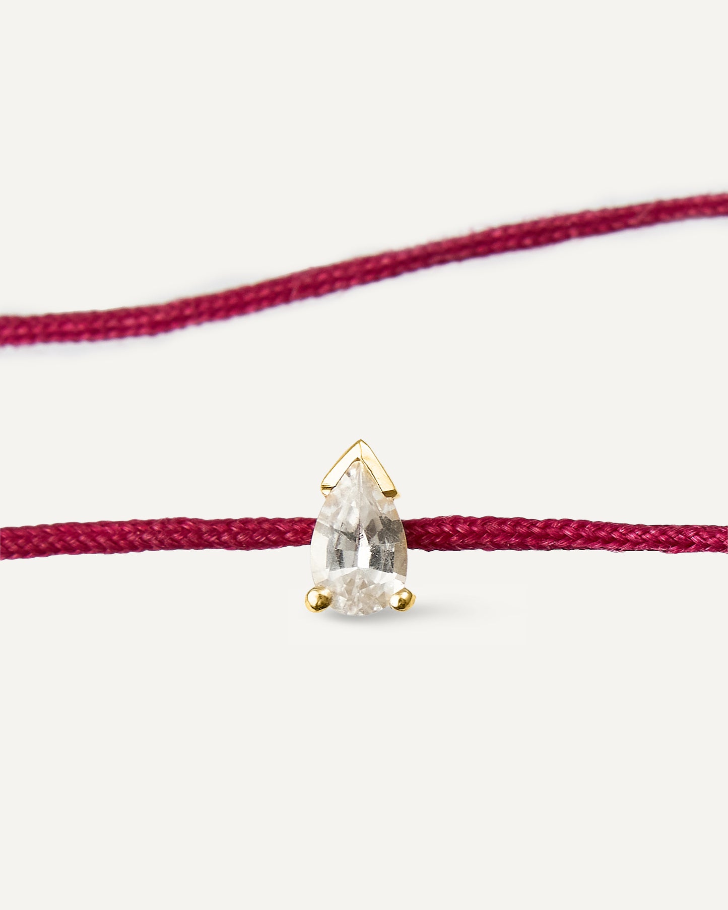 Pulseira Cord Gem Pink em Ouro 18K e Safira Branca